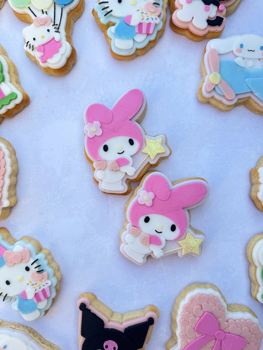 Hello kitty themed Debossers and cutters for fondant rabbit with wand 