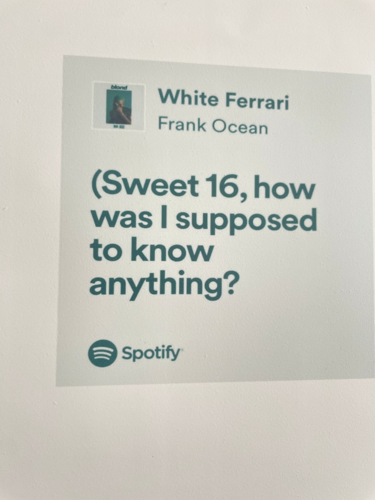 Sweet 16 Frank Ocean Edible Icing.