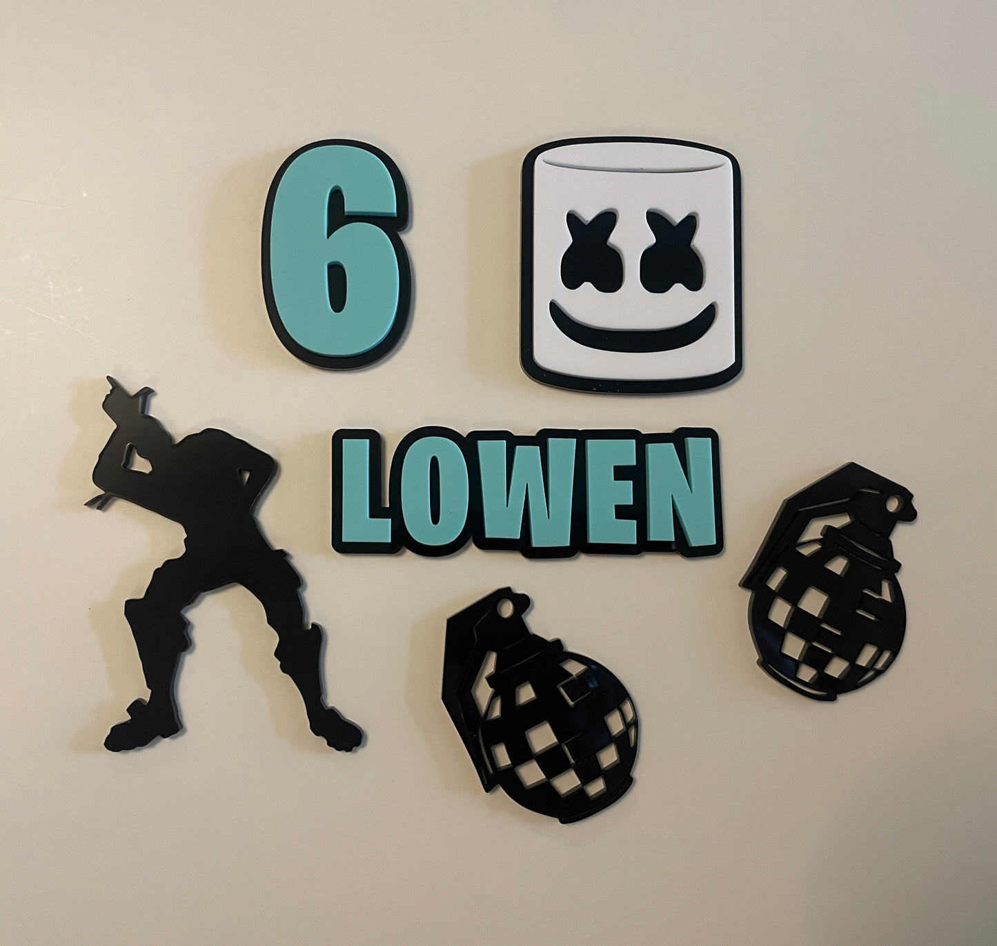Fortnite Theme Cake Charm Set