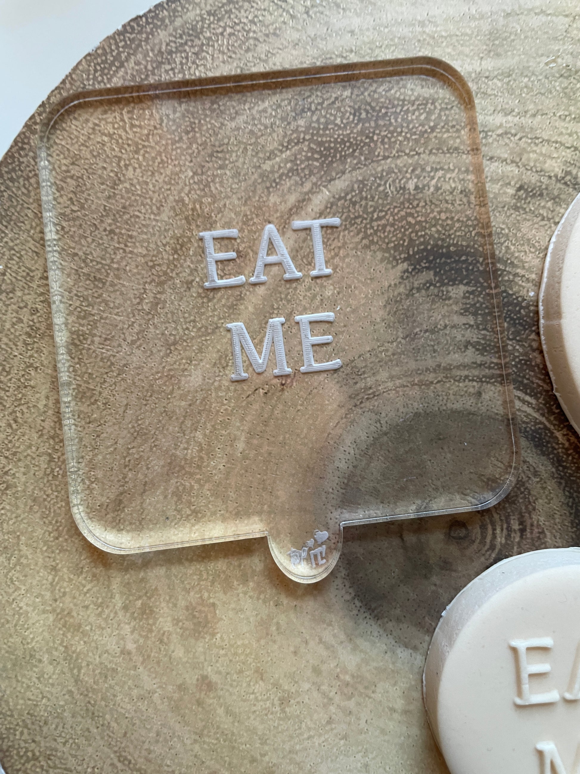 Eat me acrylic debosser Embosser for fondant icing 