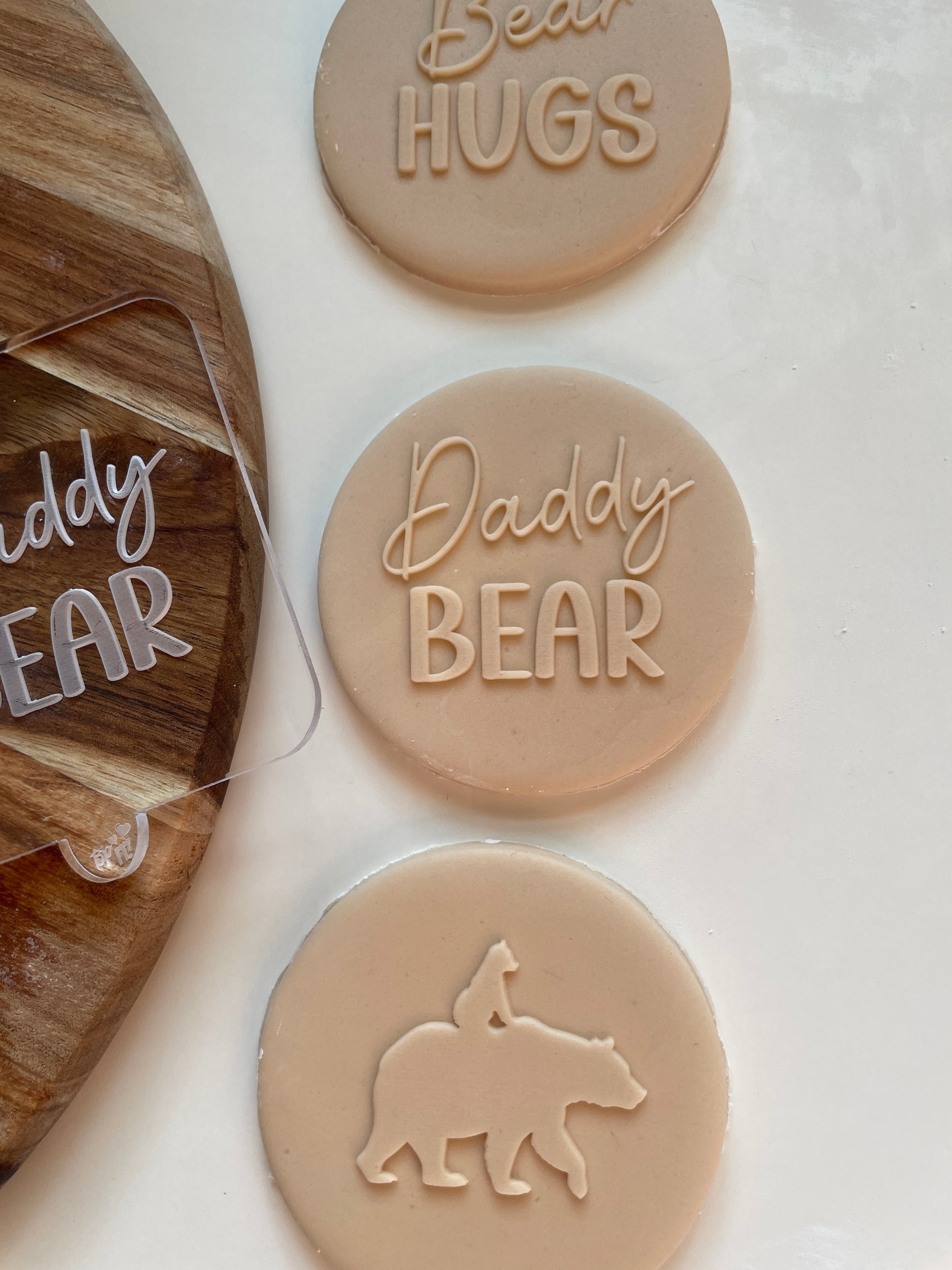 Daddy bear  Embosser debosser for icing fondant to use on cookies and cakes 