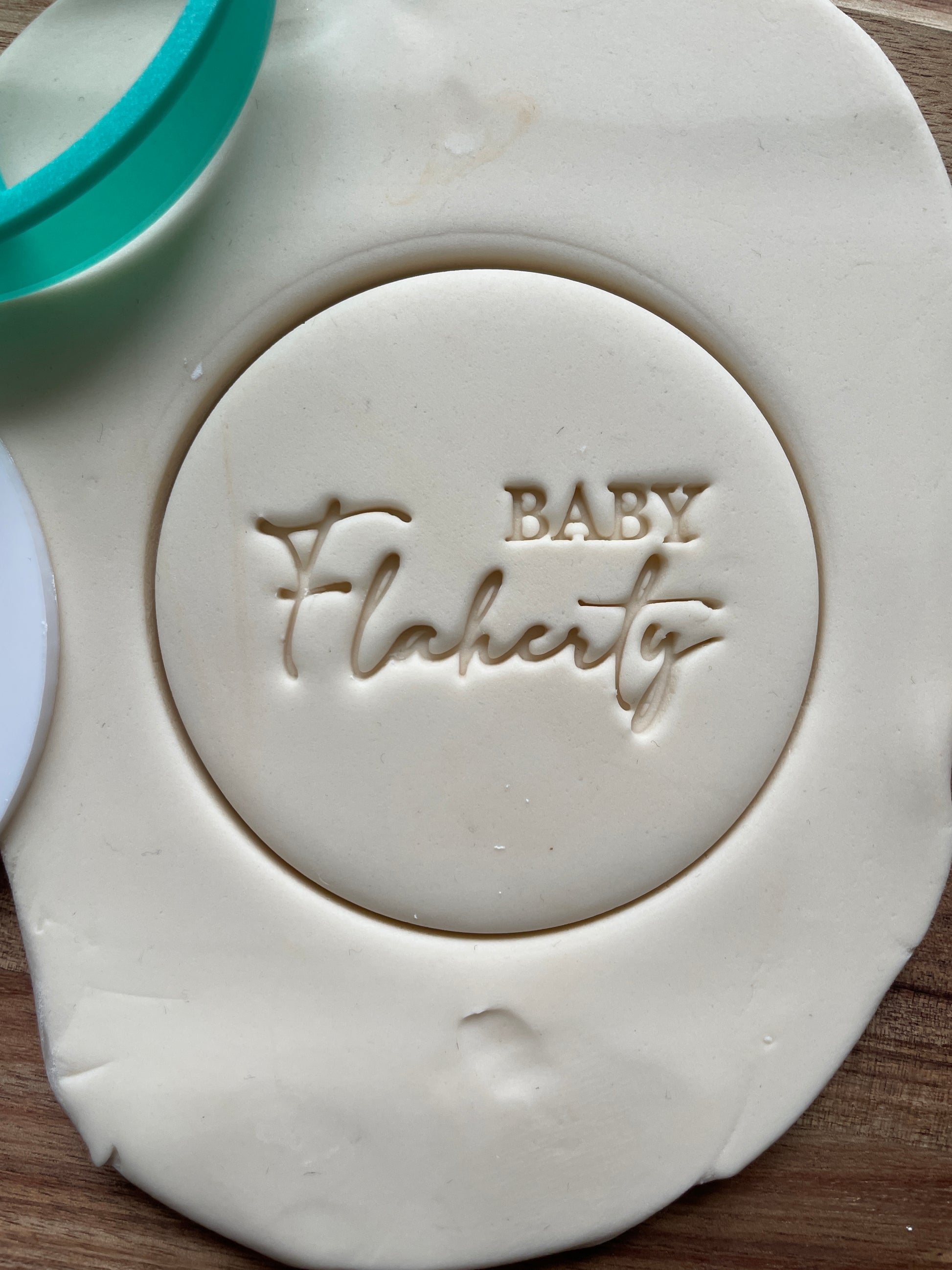 Personalised baby name stamp for fondant toppers 