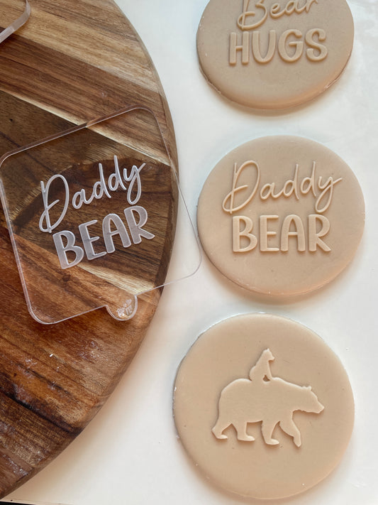 Daddy bear  Embosser debosser for icing fondant to use on cookies and cakes 
