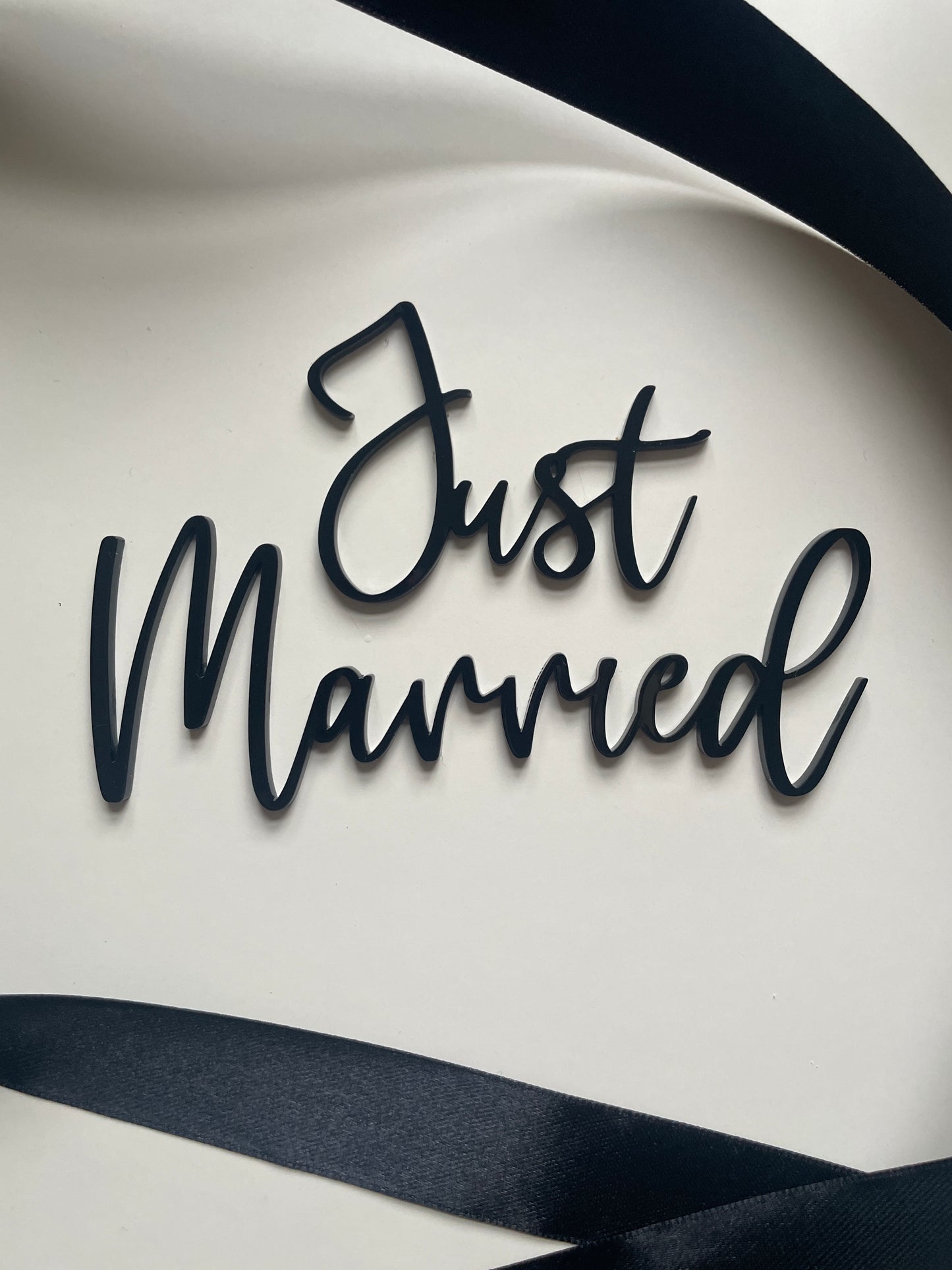 Just Married | Black Acrylic Cake Charm
