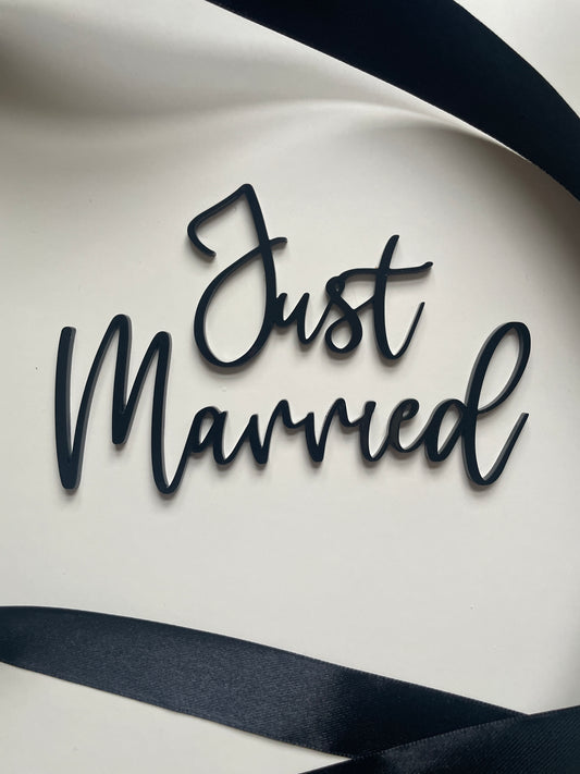 Just Married | Black Acrylic Cake Charm