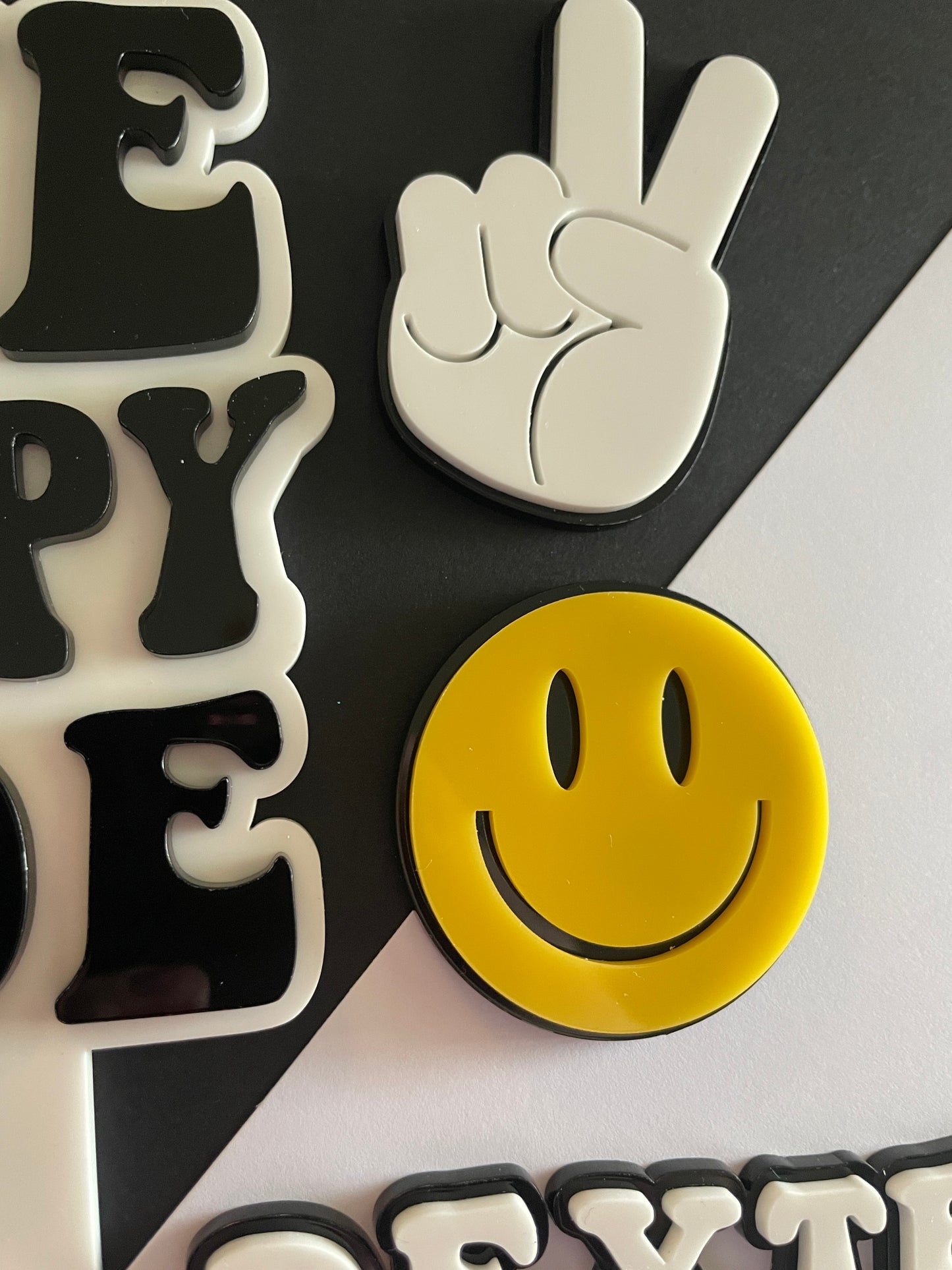One Happy Dude. Smiley Face | Acrylic cake topper set.