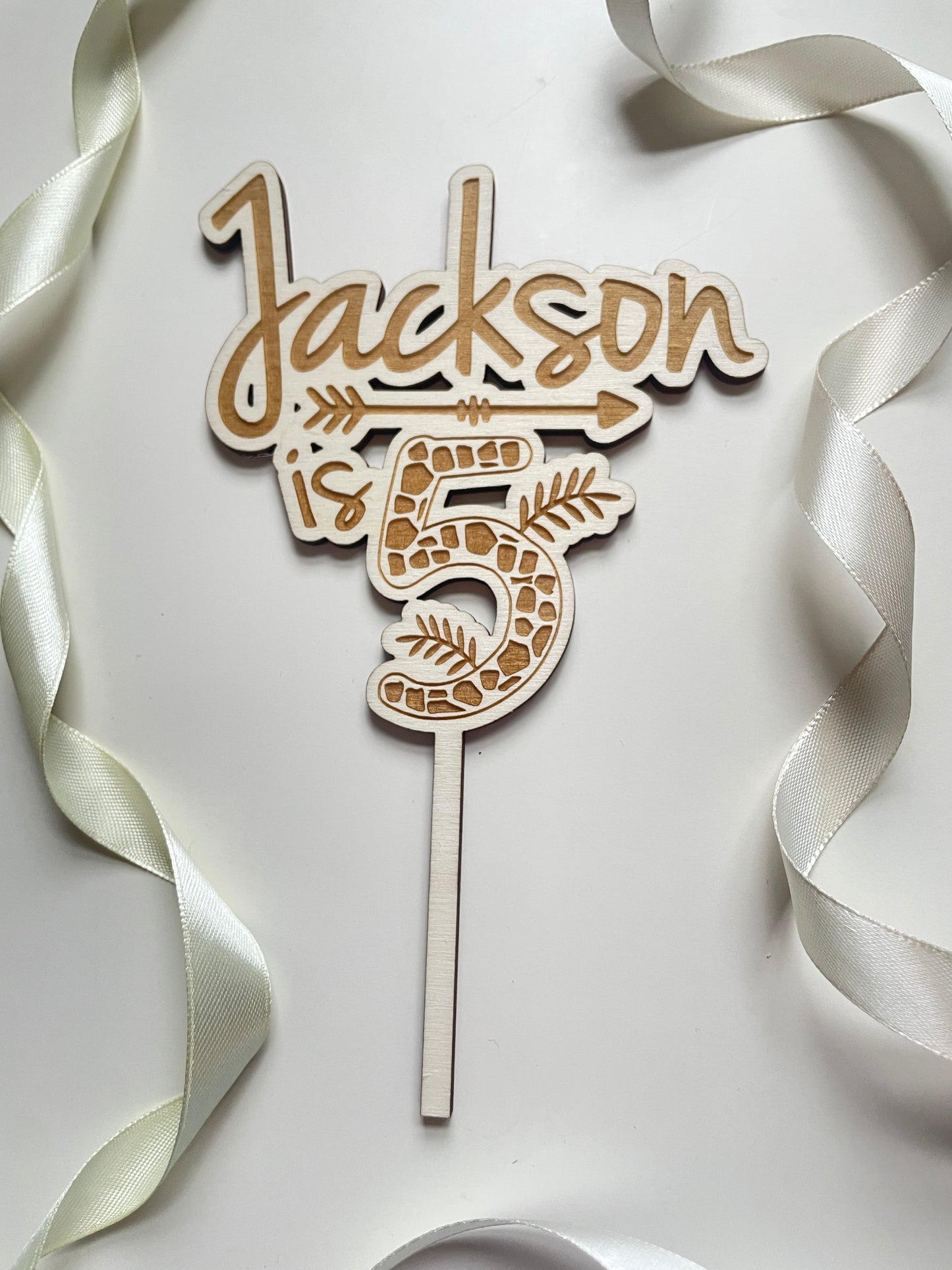 Jungle Safari Themed Birthday Cake Topper | Custom Wood Topper