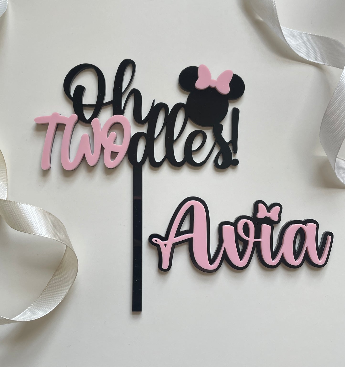 Twodles Acrylic Cake Topper