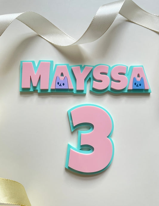 Gabby dollhouse themed name and age charm 