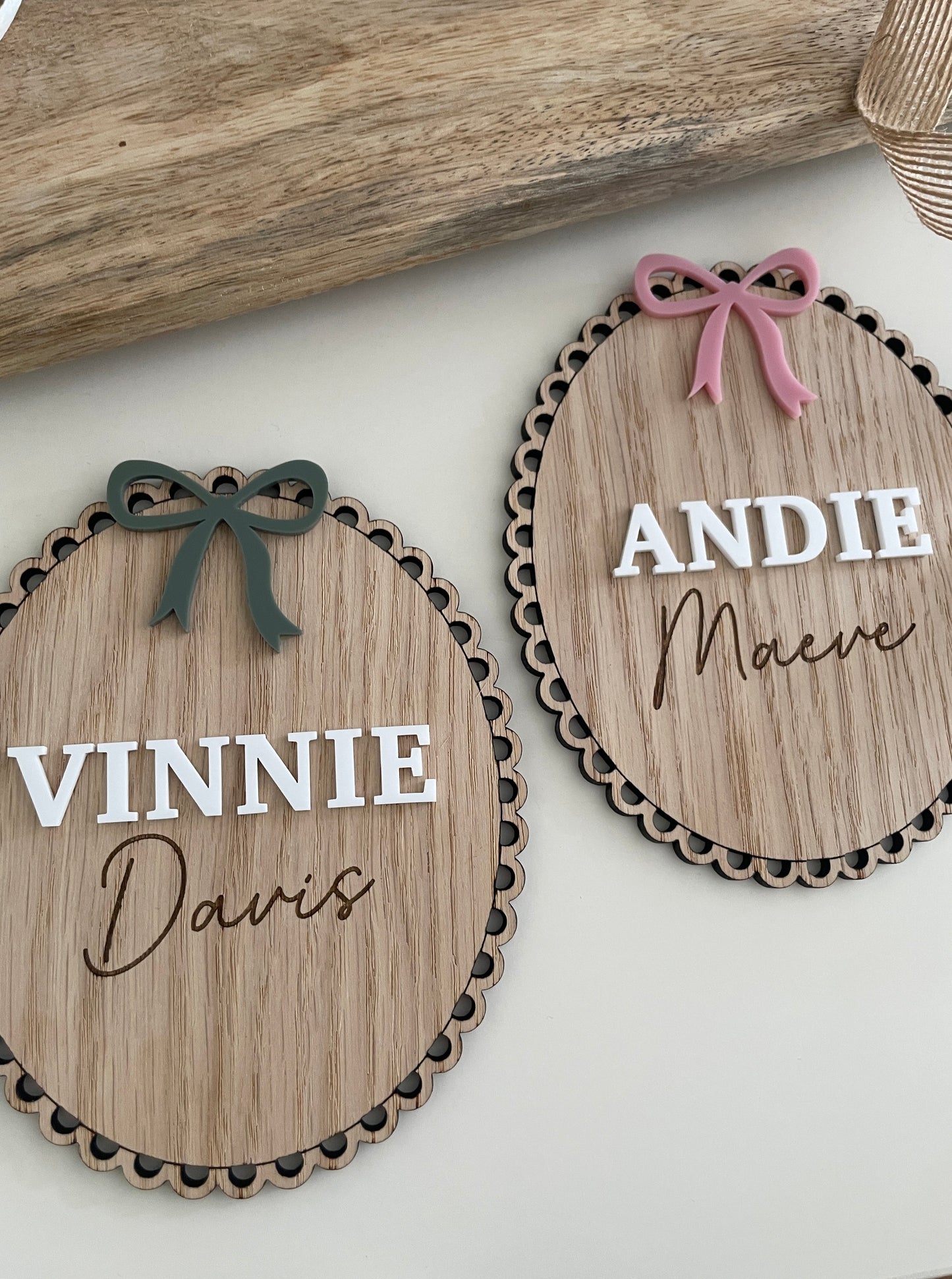 Baby Name Reveal Sign | Personalised Wood And Acrylic Photo Prop