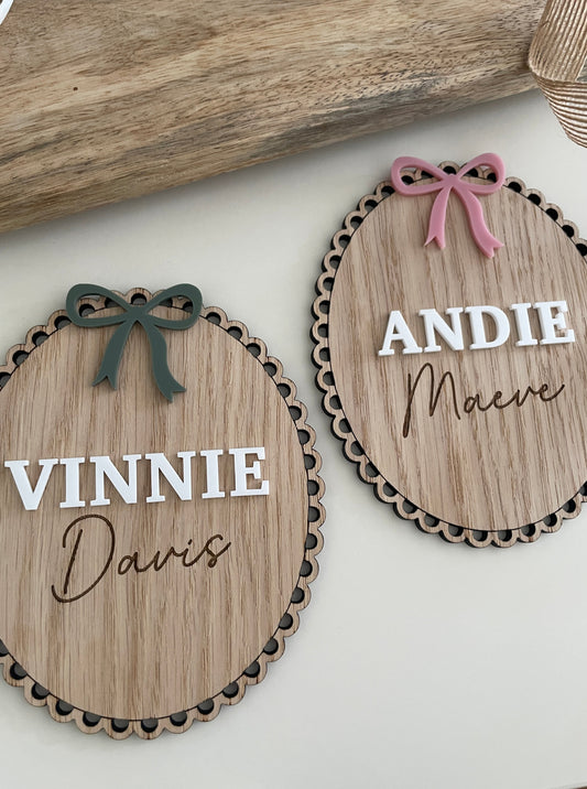 Baby Name Reveal Sign | Personalised Wood And Acrylic Photo Prop