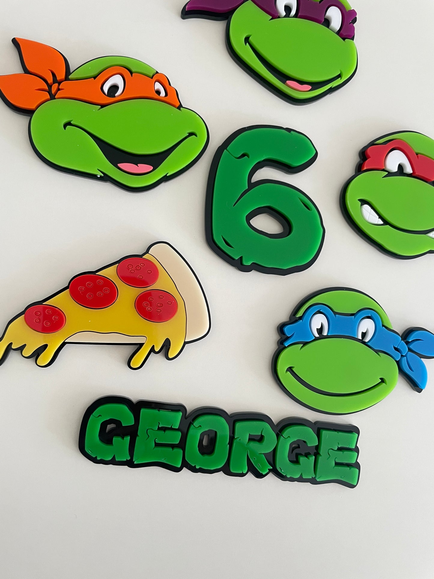 Ninja Turtle Theme Name And Age Charm | Acrylic Charm