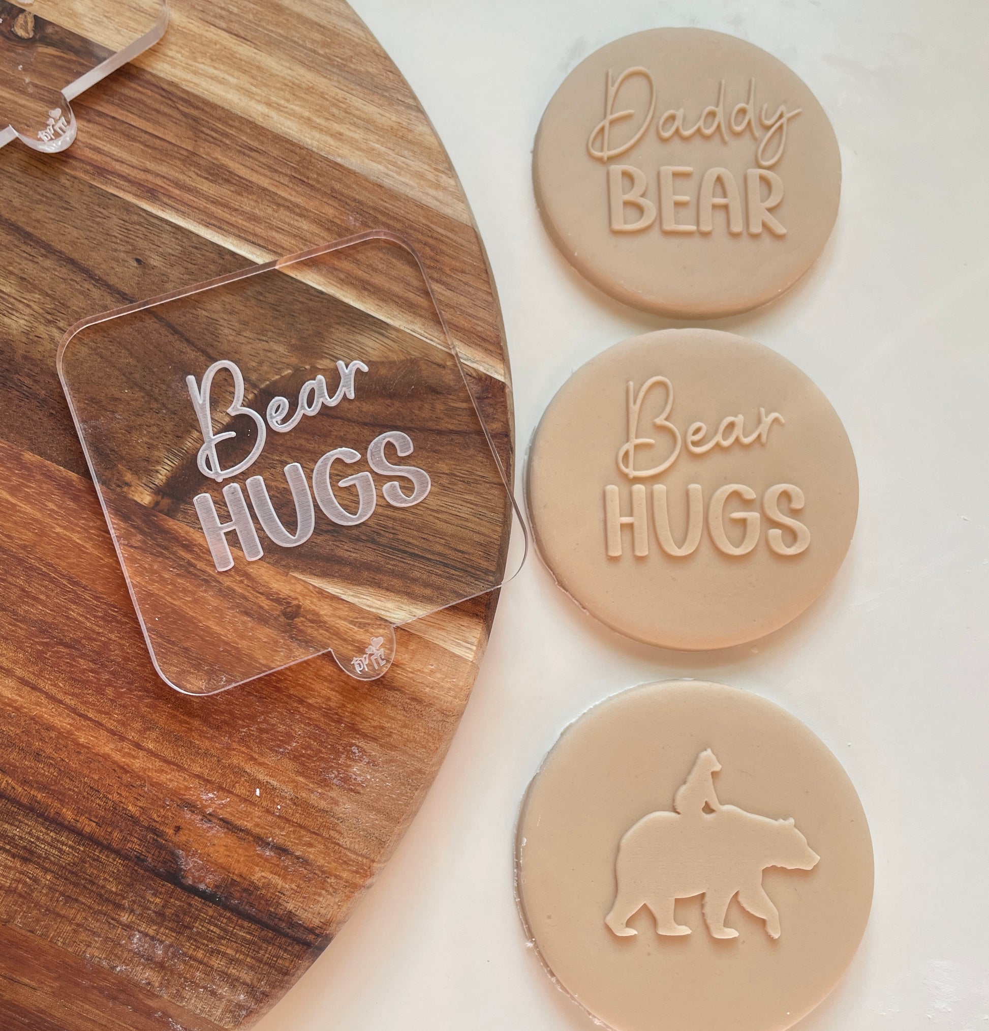 Bear hugs Embosser debosser for icing fondant to use on cookies and cakes 
