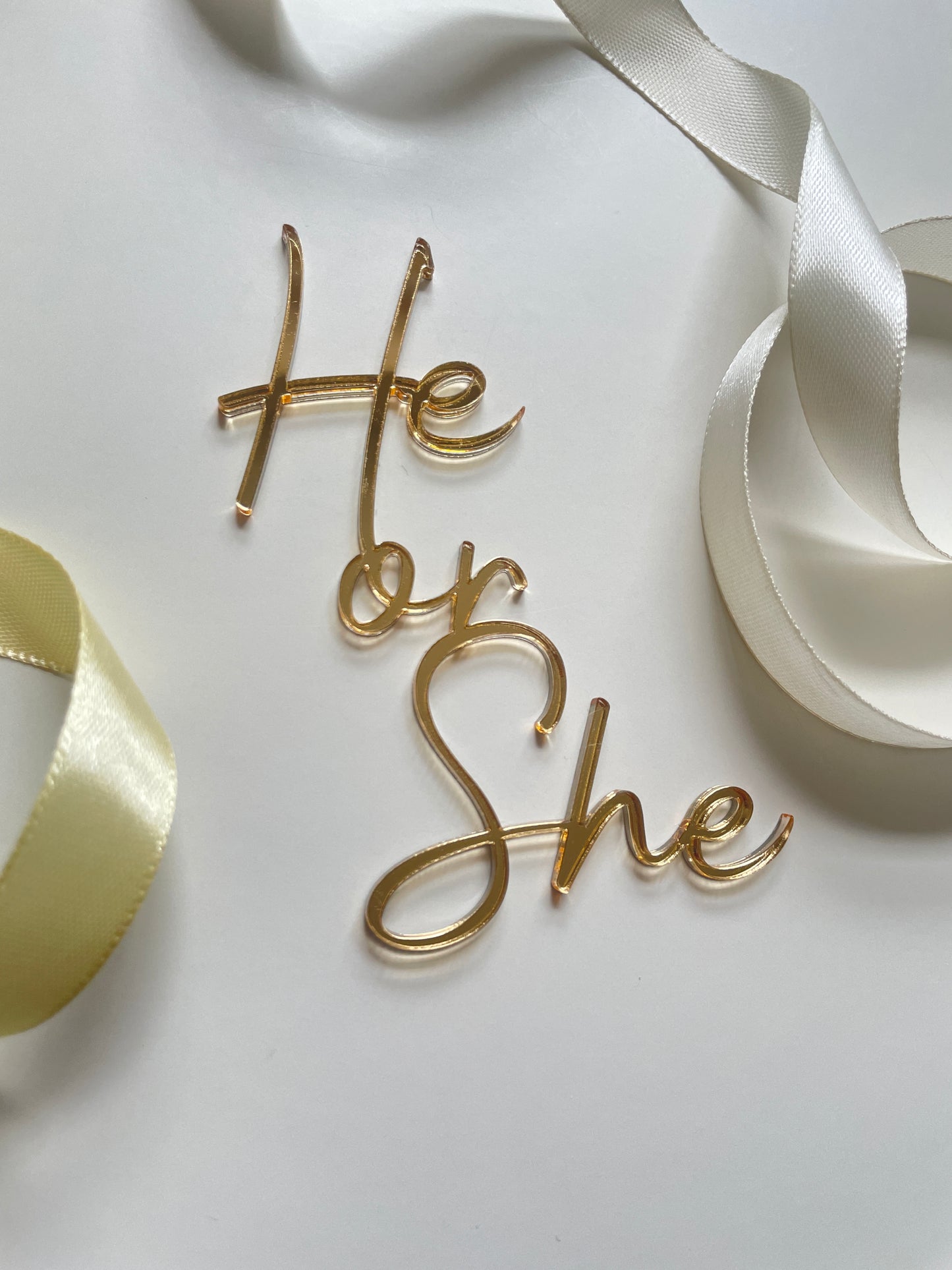 Acrylic Baby Topper and He or She Charm Set