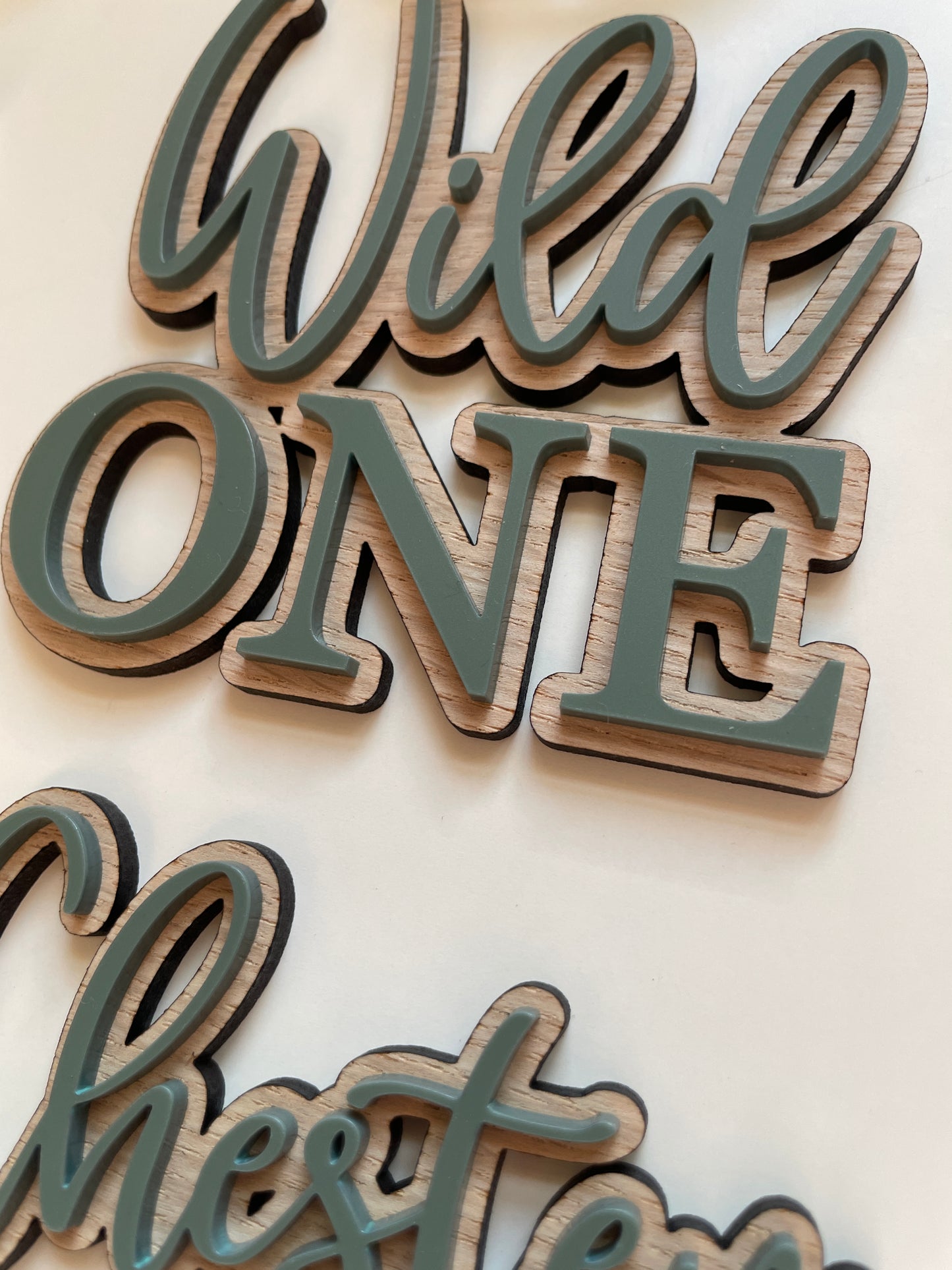 Wild One Cake Charm | Name Topper  | Wood And Acrylic
