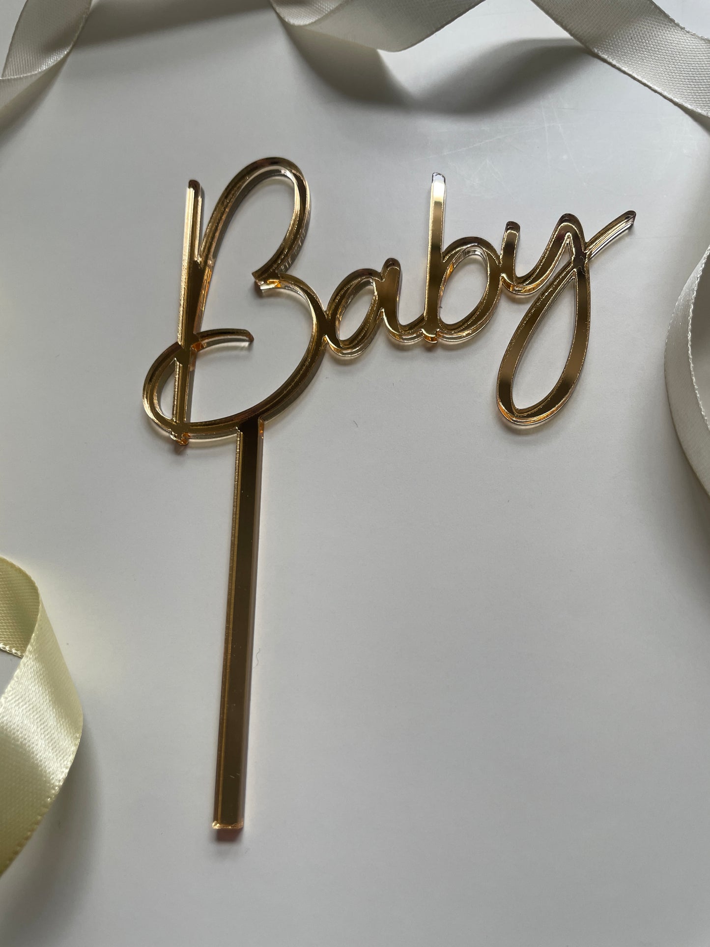 Acrylic Baby Topper and He or She Charm Set