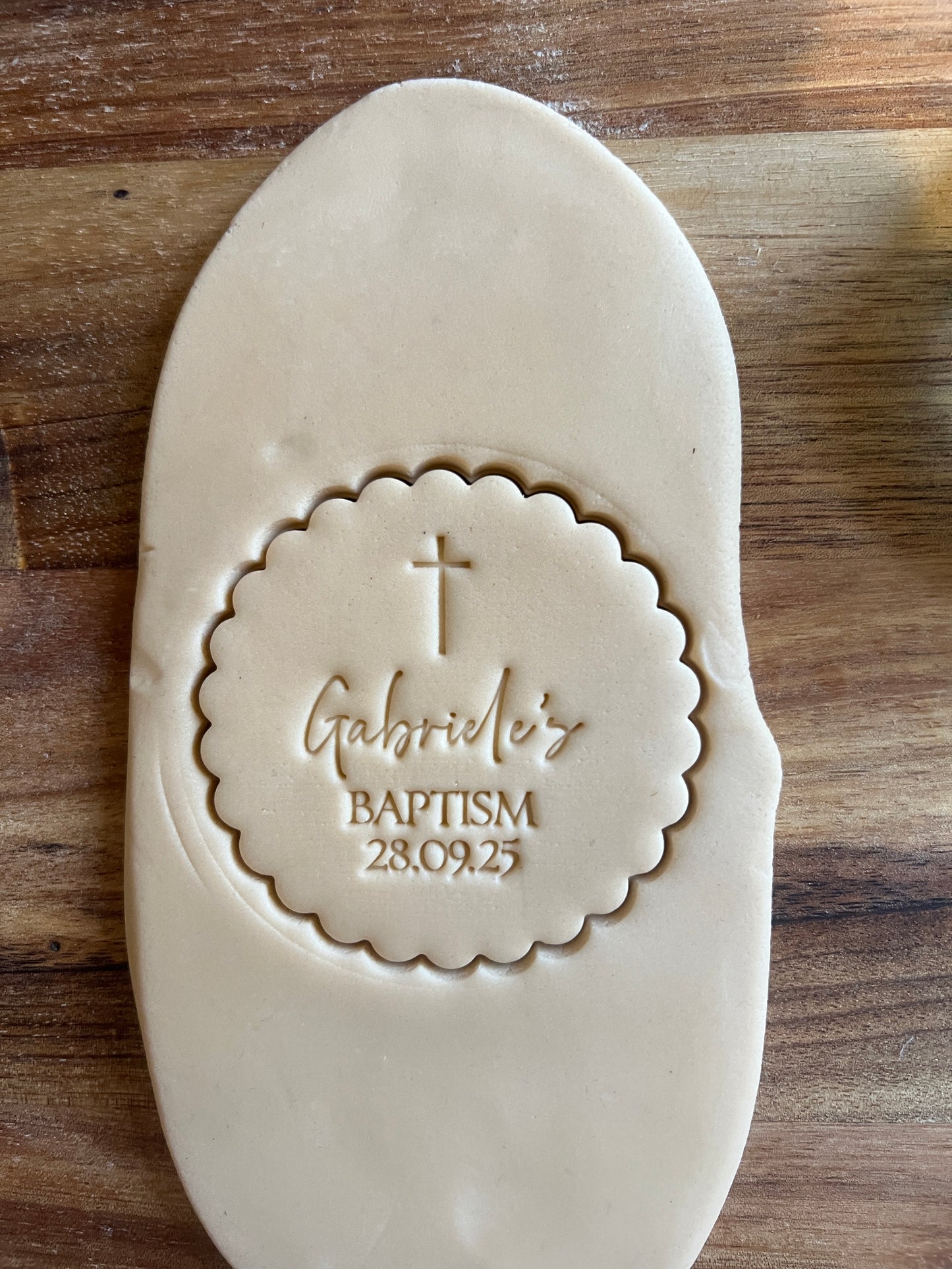 Personslised Baptism Stamp and Cutter.