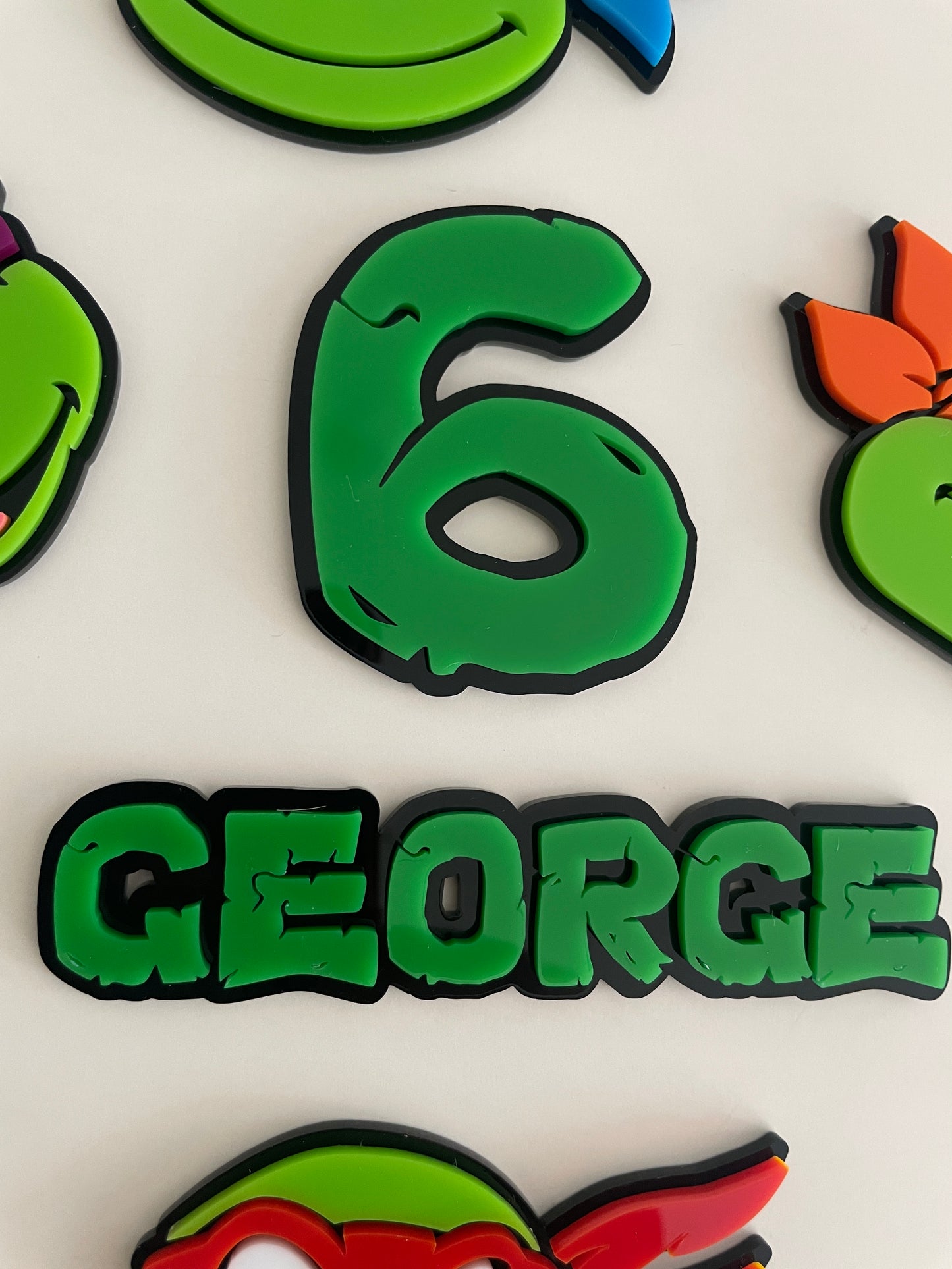 Ninja Turtle Theme Name And Age Charm | Acrylic Charm