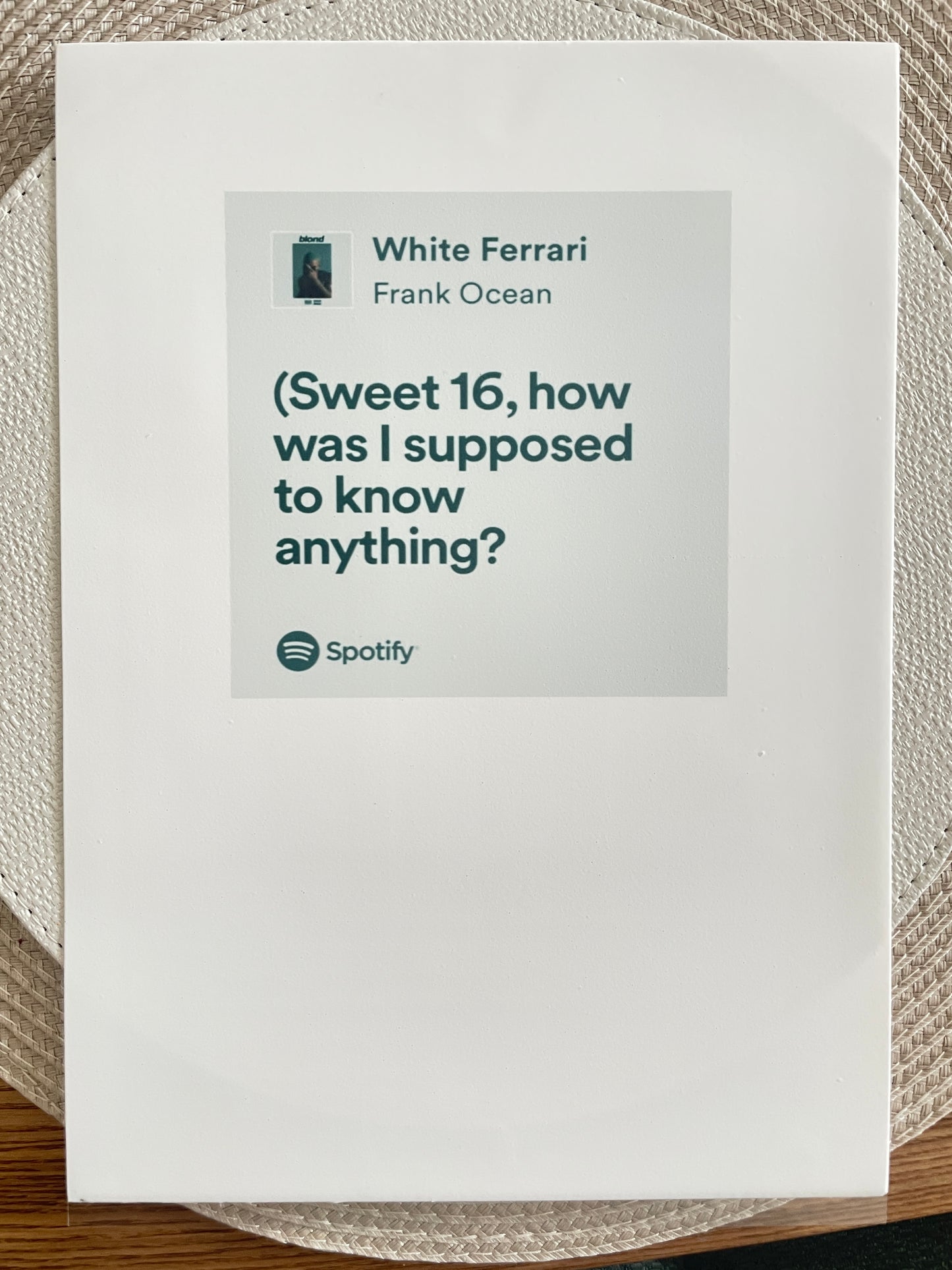 Sweet 16 Frank Ocean Edible Icing.