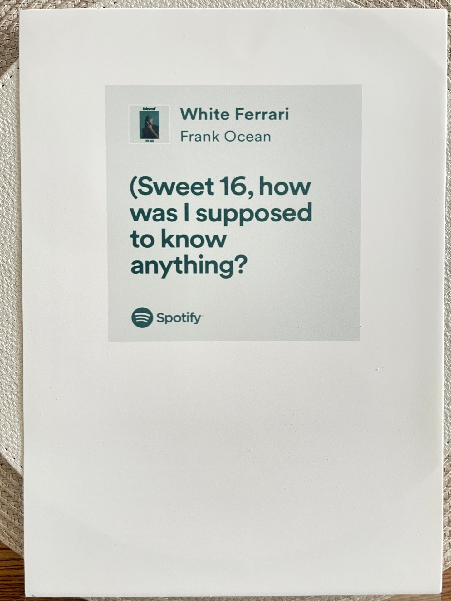 Sweet 16 Frank Ocean Edible Icing.