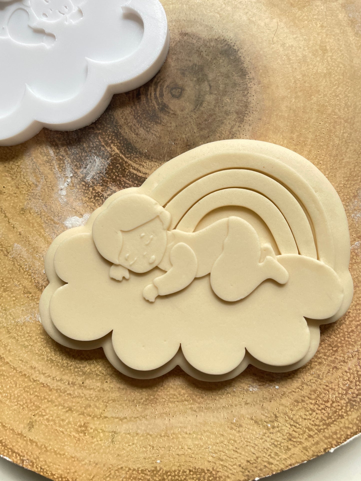Baby Sleeping On A Cloud | Debosser / Embosser And Cutter Set. Cookie Cutter.