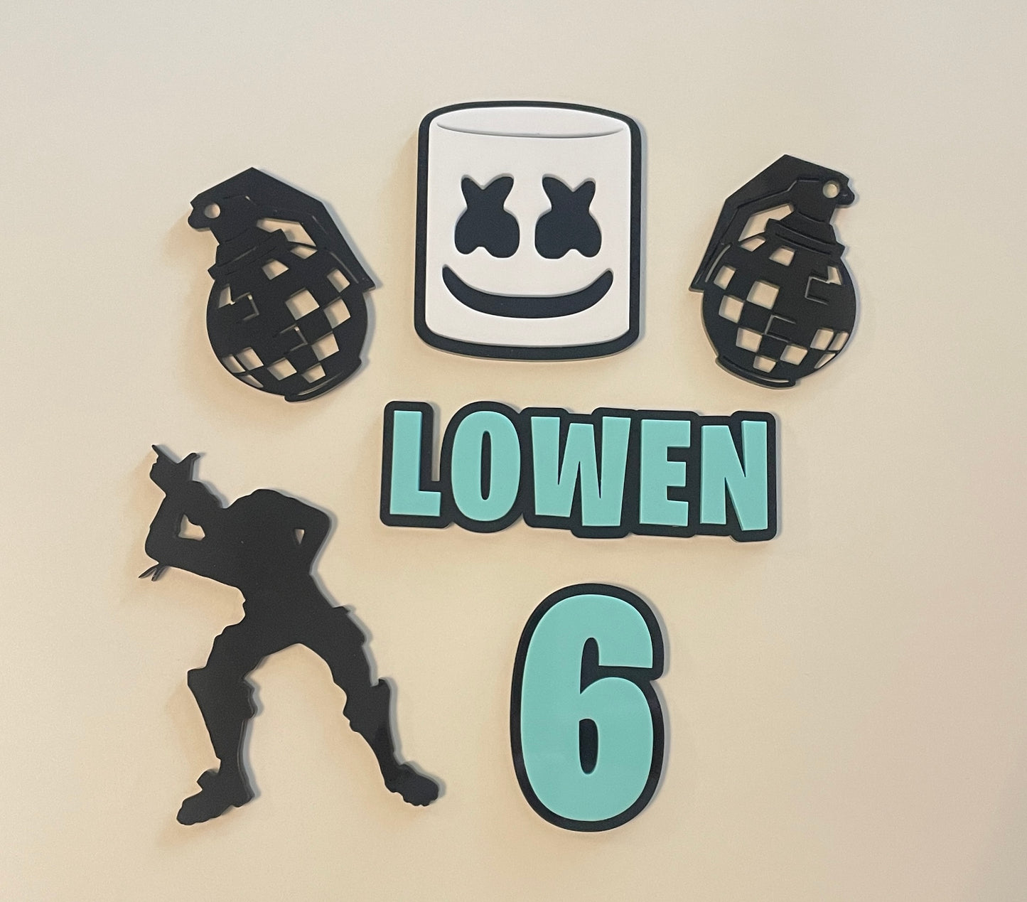 Fortnite Theme Cake Charm Set