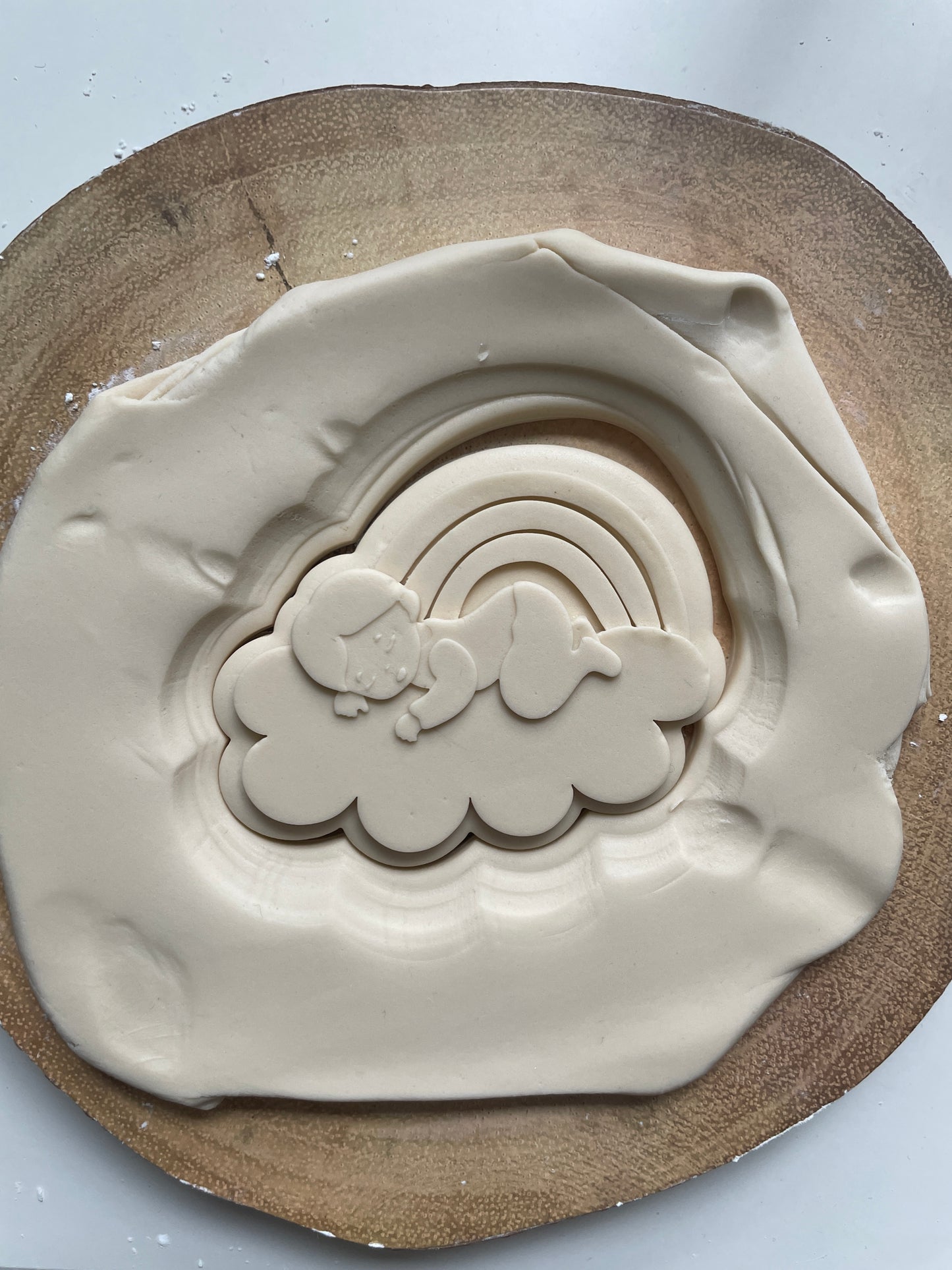 Baby Sleeping On A Cloud | Debosser / Embosser And Cutter Set. Cookie Cutter.