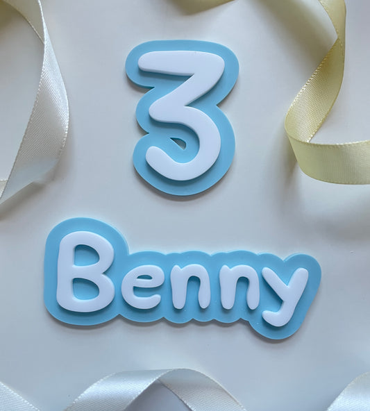 Cute Name Is Age Charm. Pig Theme Acrylic Birthday Cake Charm