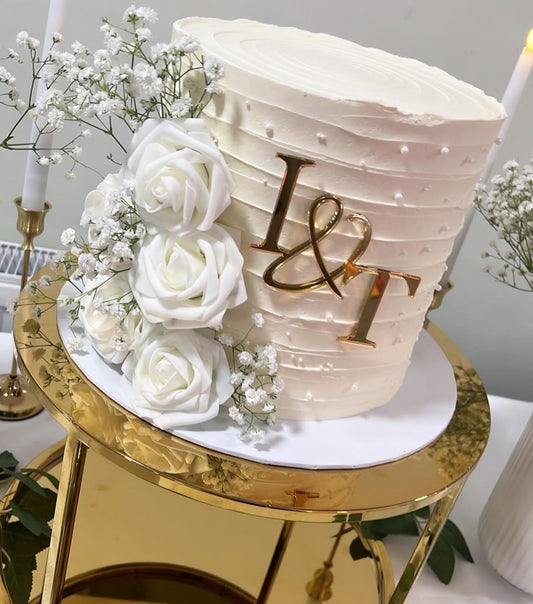 Wedding Initial cake charm. Acrylic charm.