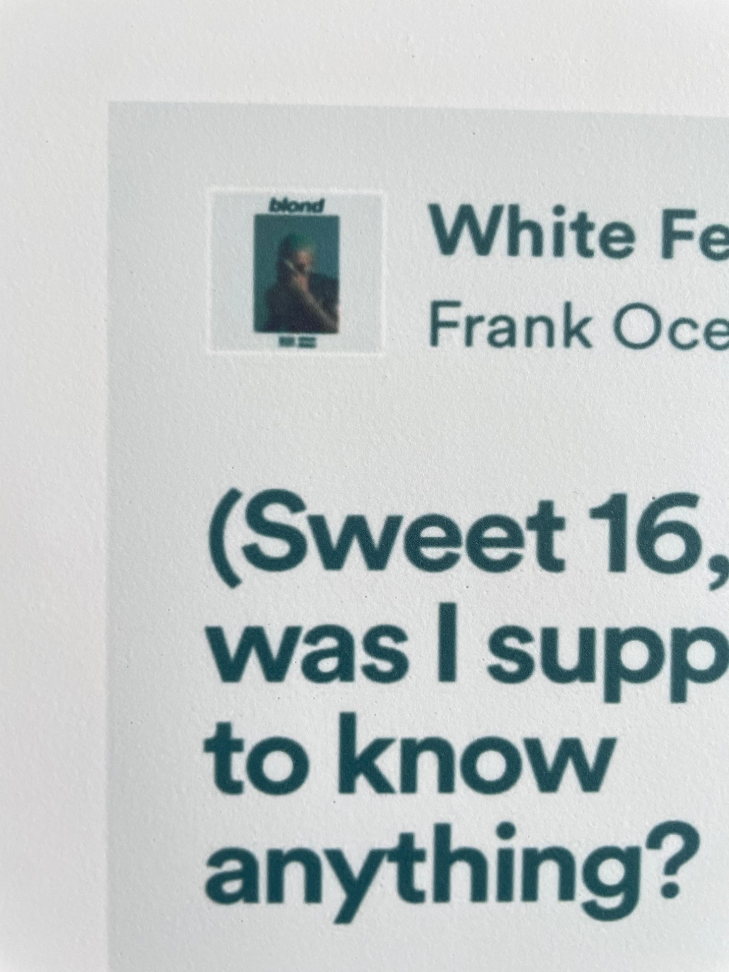 Sweet 16 Frank Ocean Edible Icing.