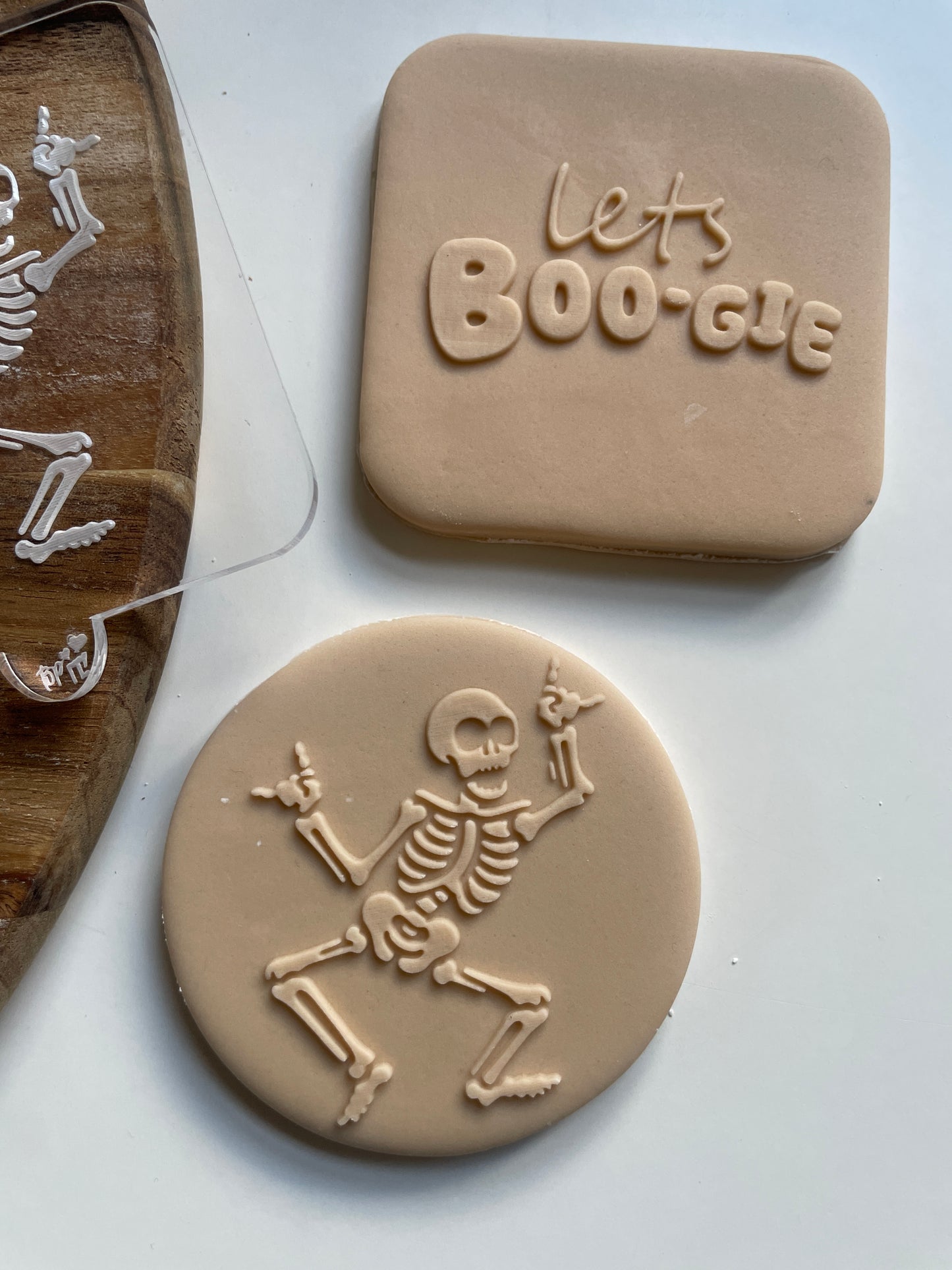 Dancing Boogie Skeleton | Acrylic Debosser.