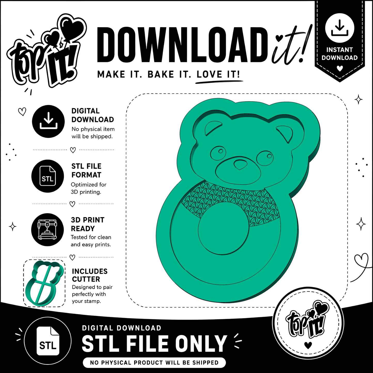 Bear Knit Rattle  | Embosser And Cutter