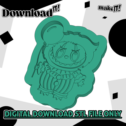 it clown horror stl file fore 3d printing cookie stamps
