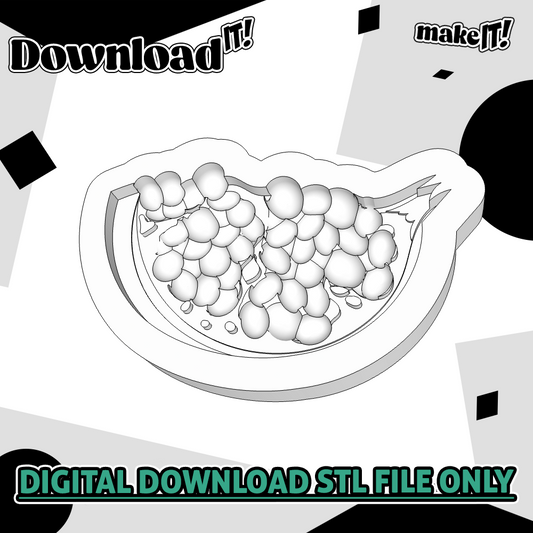 Pomegranate Slice | Embosser And Cutter STL File