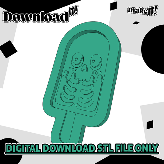 Skull Ice Lolly  | Embosser And Cutter STL File