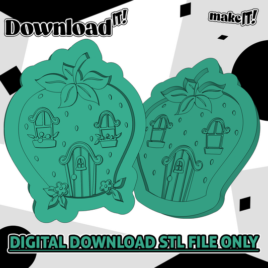 Strawberry House / Cottage | Embosser And Cutter STL File