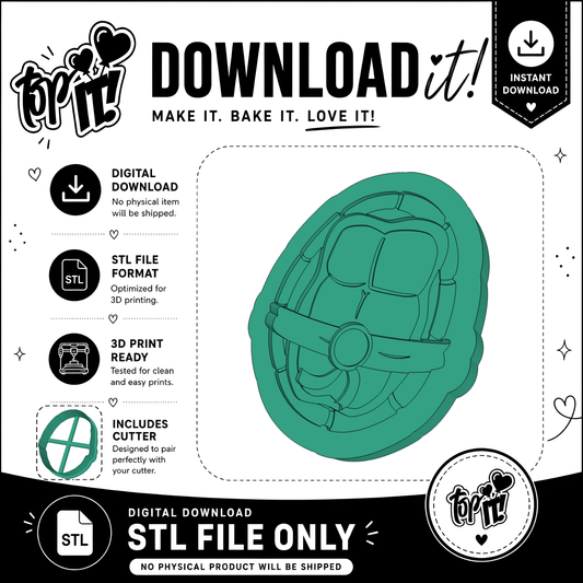 Ninja Turtle Body Front  | Embosser And Cutter STL File