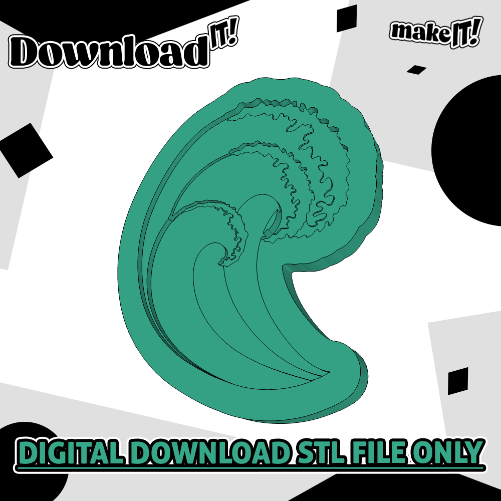 Ocean Wave | Embosser And Cutter STL File