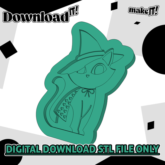 Witch Cat | Embosser And Cutter STL File