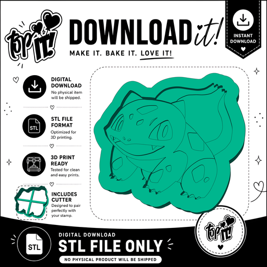 Bulbasaur Pokemon | Embosser And Cutter STL File