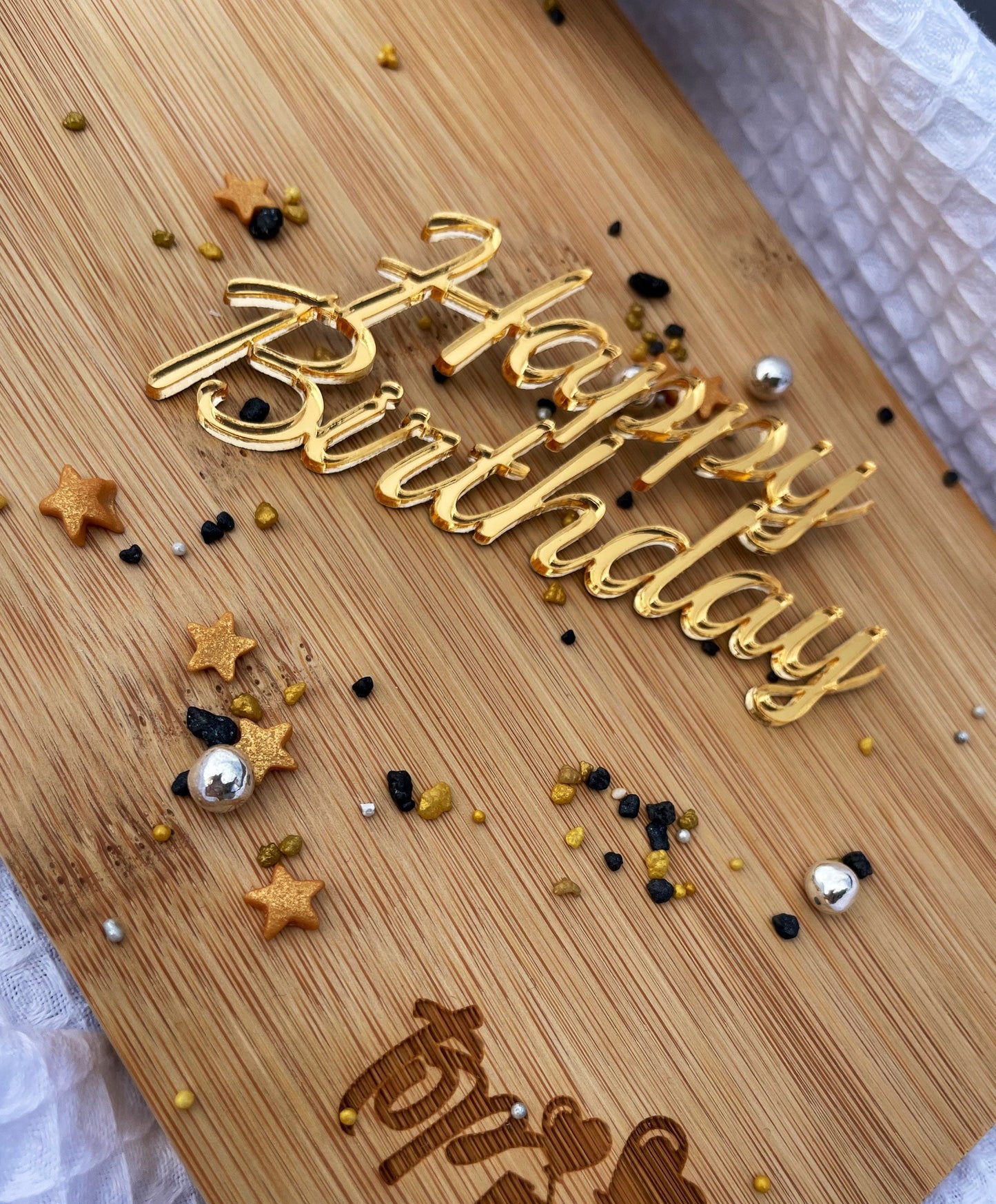 Happy Birthday cake Charm / sheet cake  charm. Mirror acrylic charm.