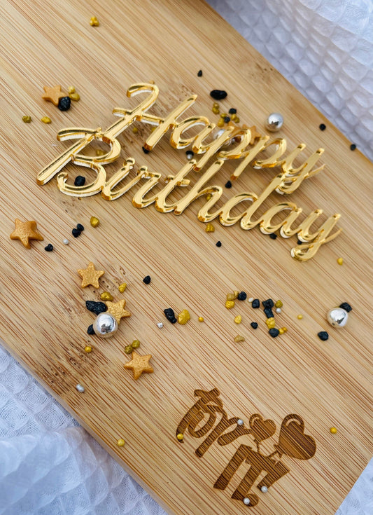 Happy Birthday cake Charm / sheet cake  charm. Mirror acrylic charm.