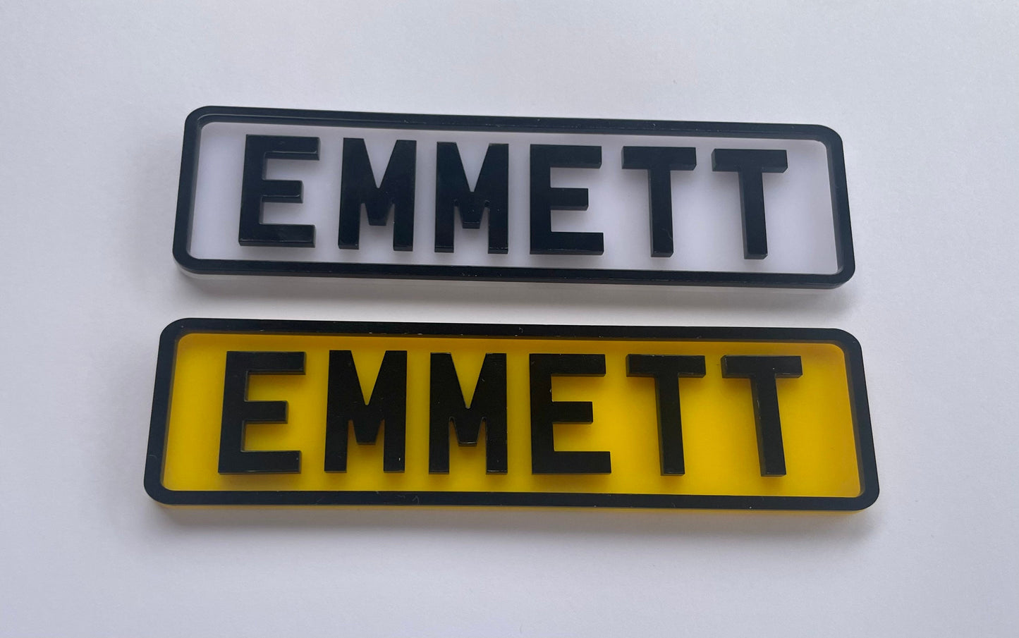 Mini personalised number plates. Acrylic. Bedroom door name signs. Kids Mini car plates. Decor. Buggy plates.  Car reg door signs.
