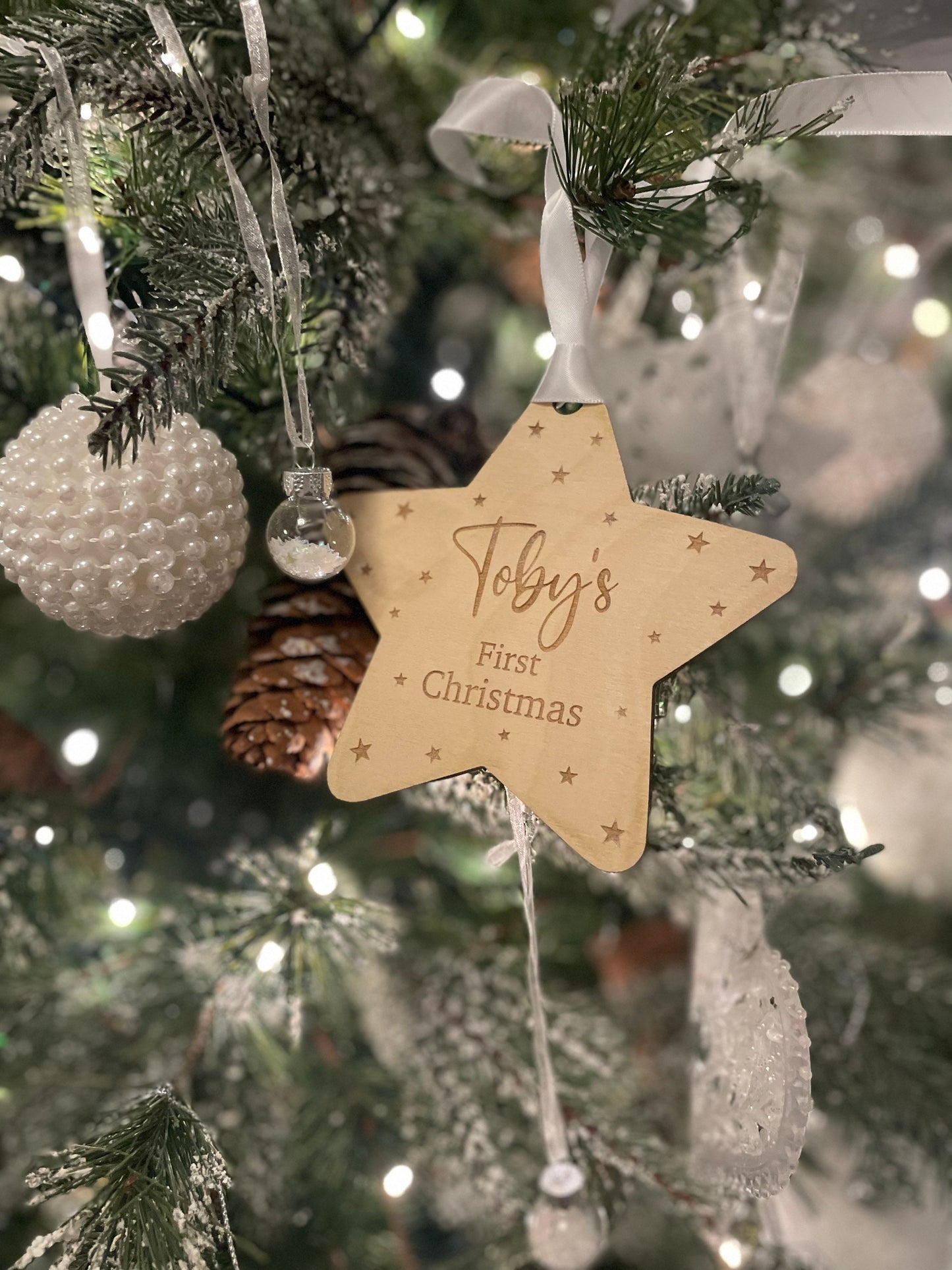 My first  Christmas. Personalised first Christmas.  Christmas decoration. Baby’s first bauble.