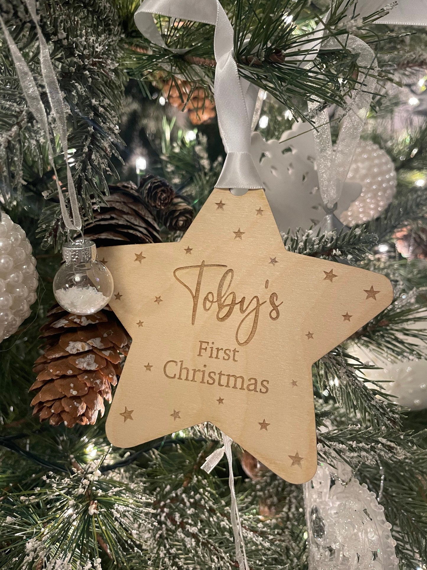 My first  Christmas. Personalised first Christmas.  Christmas decoration. Baby’s first bauble.