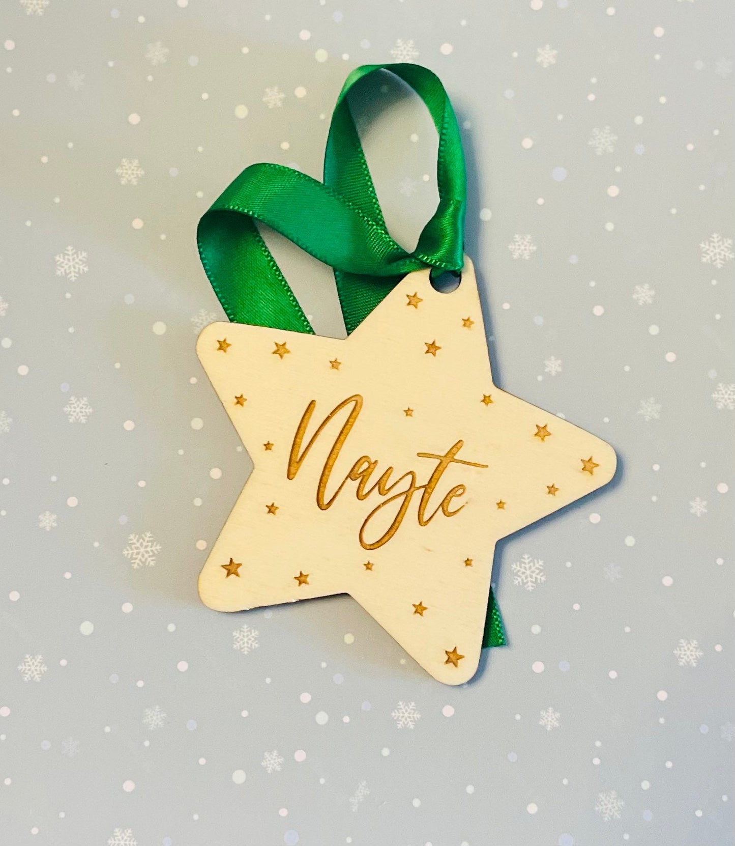 Personalised Christmas decoration. Gift Tag Kids name bauble. Personalised tree decoration.