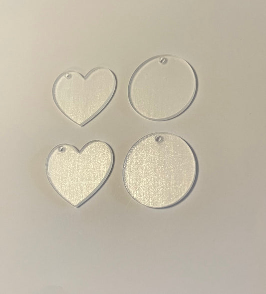 10 Clear Acrylic Keyring Blanks.