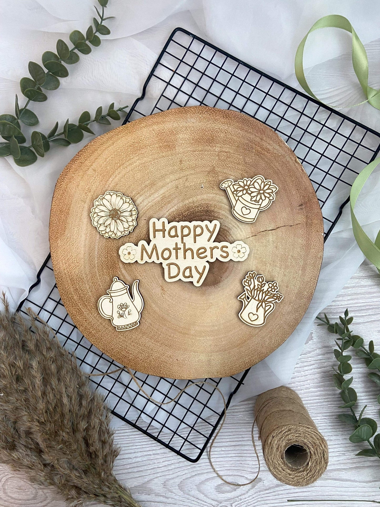 Mother’s Day sheet cake charm set. Floral design charm.  Flower garden cake toppers. Happy Mother’s Day charm set. Tray cake.