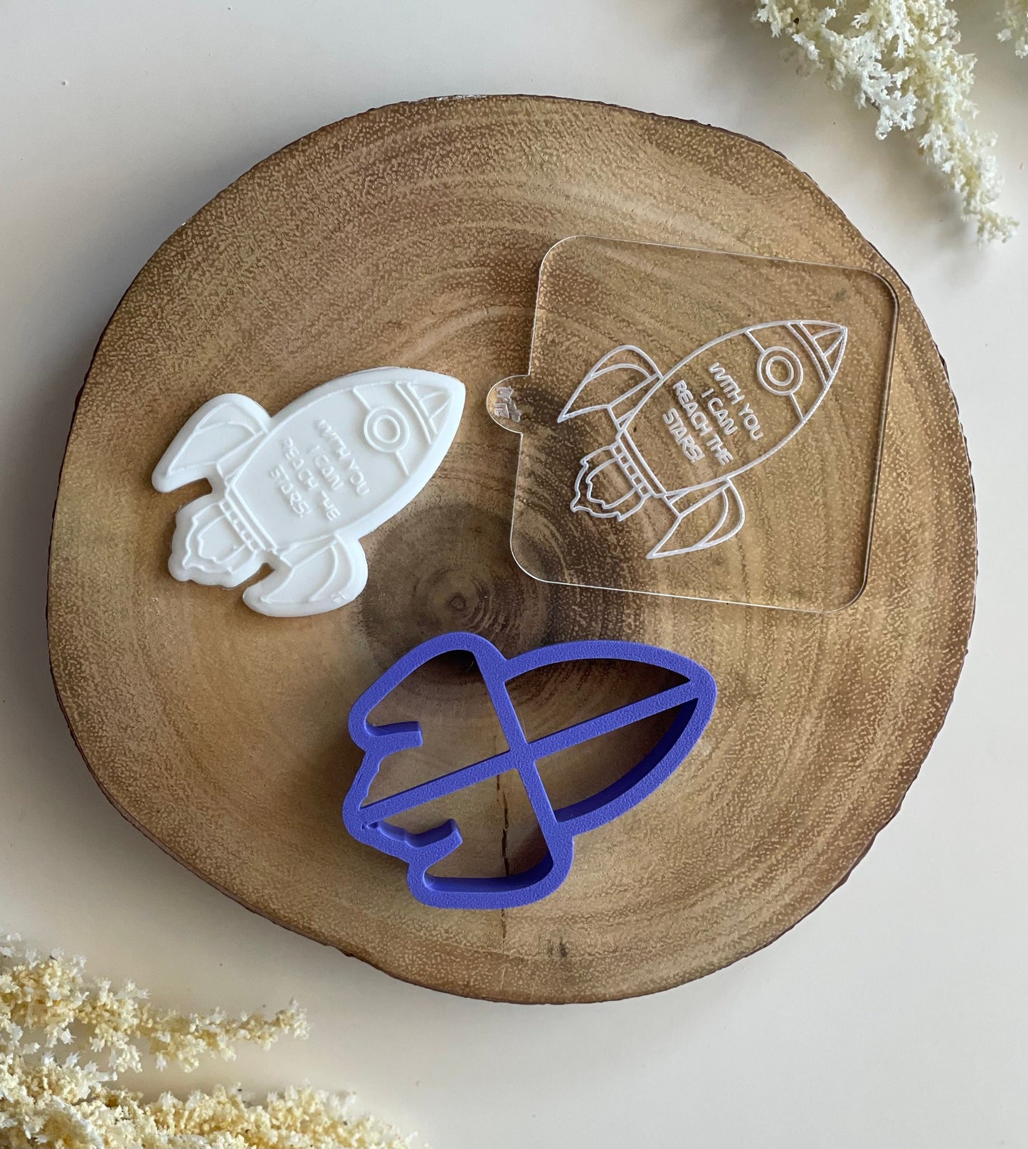 Rocket cookie debosser and cutter. With you I can reach the stars.