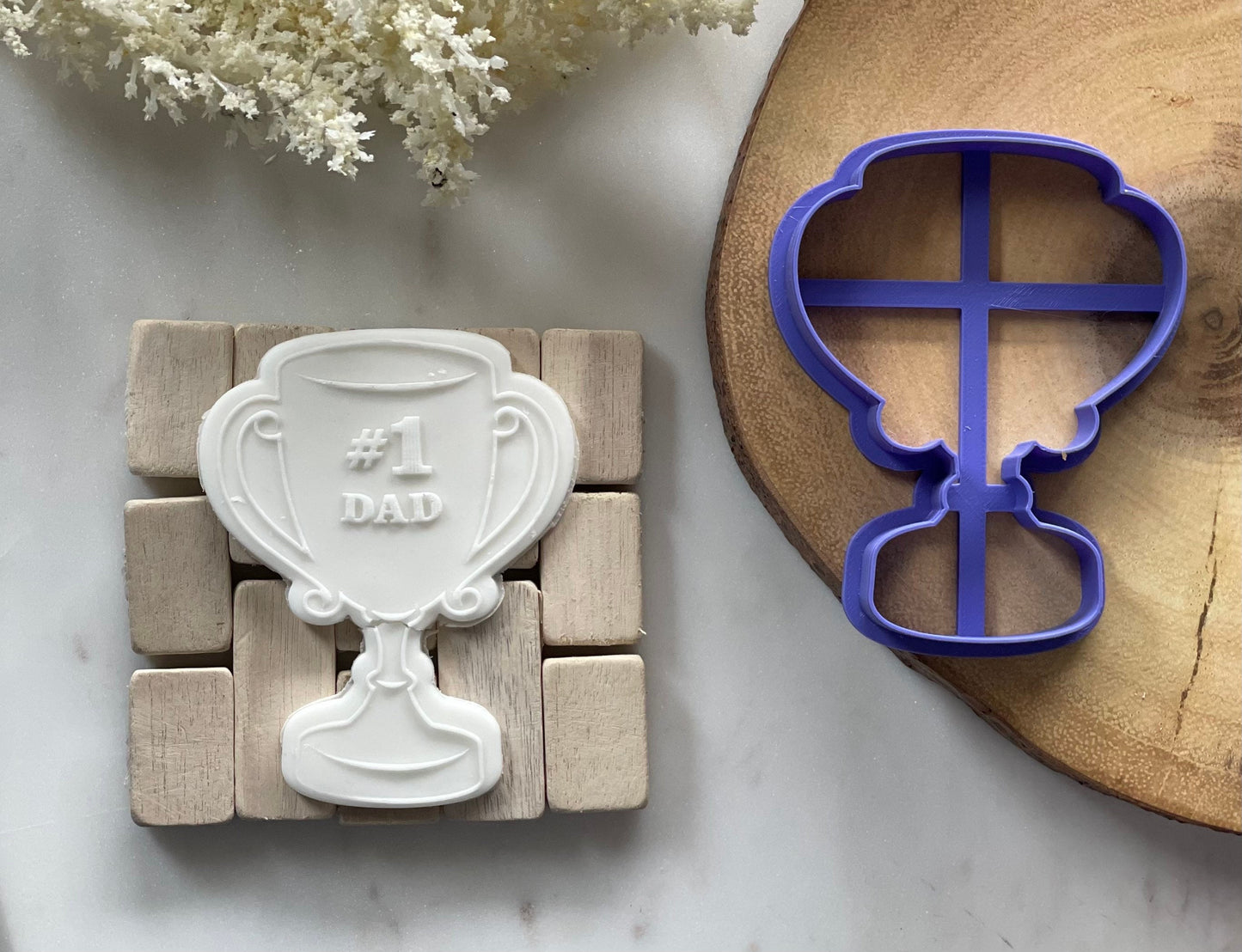 Number One Dad Trophy | Debosser And Cutter Set